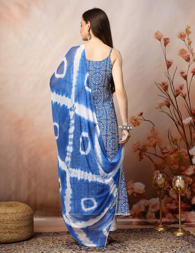 Blue Bandhani Kurta & Dupatta Set