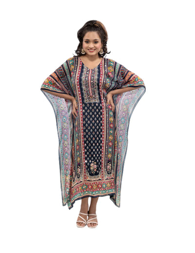 背面乔其纱长袍