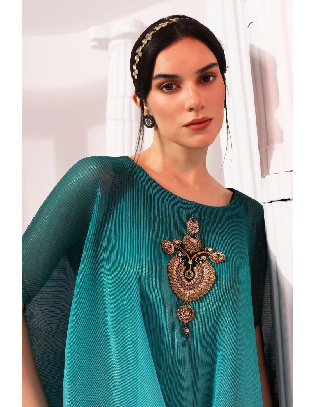 Ombre Sea Blue Kaftan & Dhoti Set