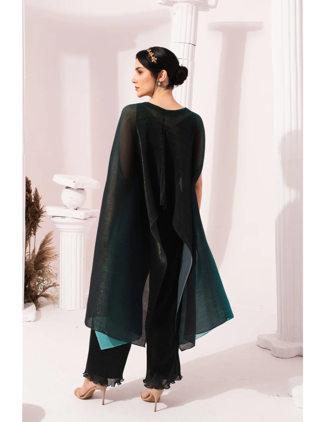 Ombre Sea Blue Kaftan & Dhoti Set