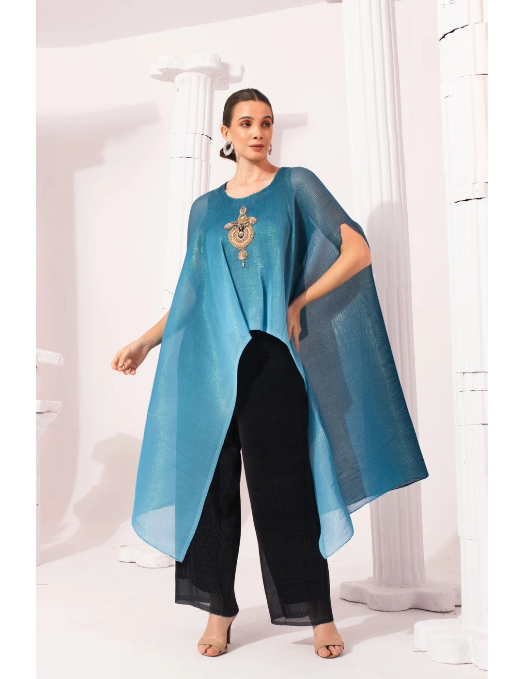 Ombre Ocean Blue Kaftan & Pant Set