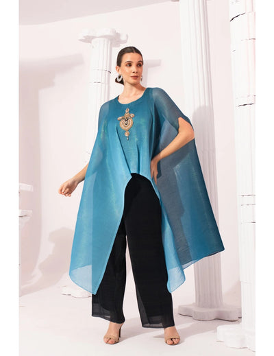 Ombre Ocean Blue Kaftan & Pant Set