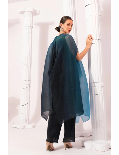 Ombre Ocean Blue Kaftan & Pant Set