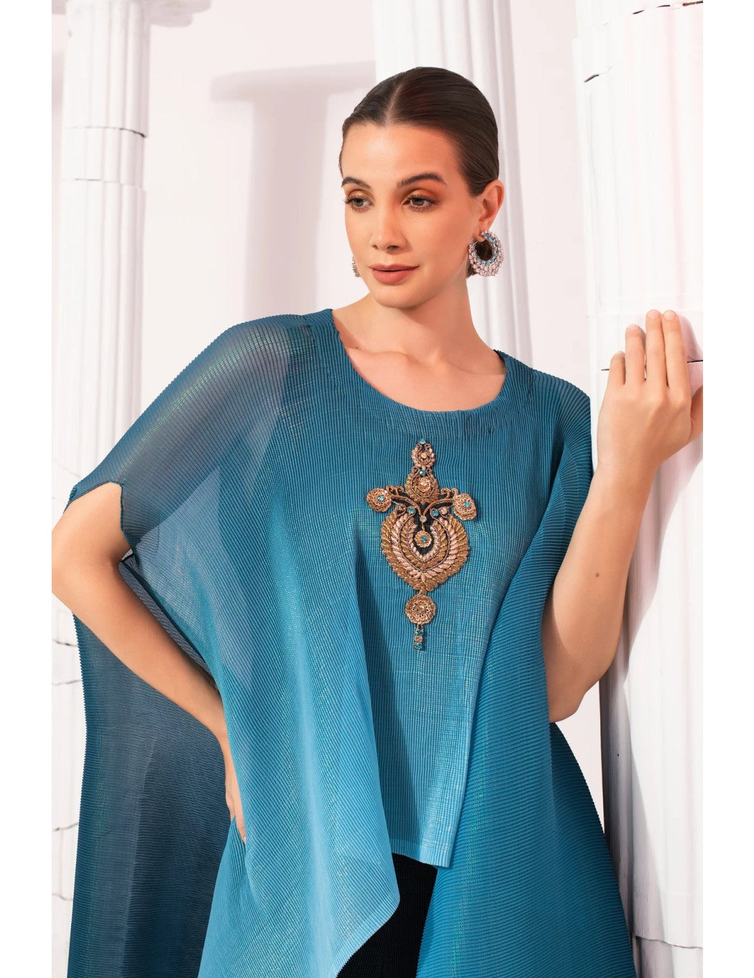 Ombre Ocean Blue Kaftan & Pant Set