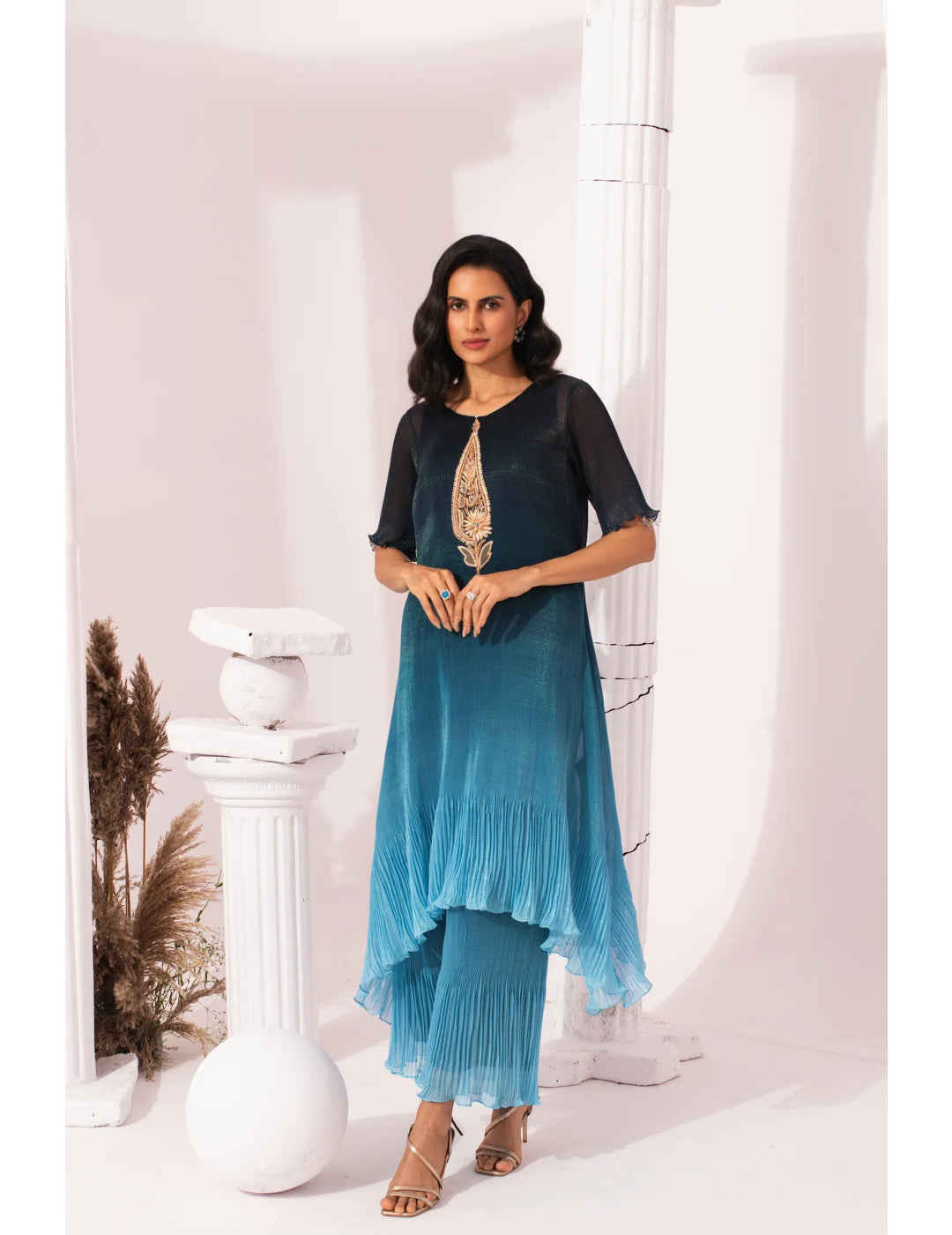 Ombre Ocean Blue Kurta Set