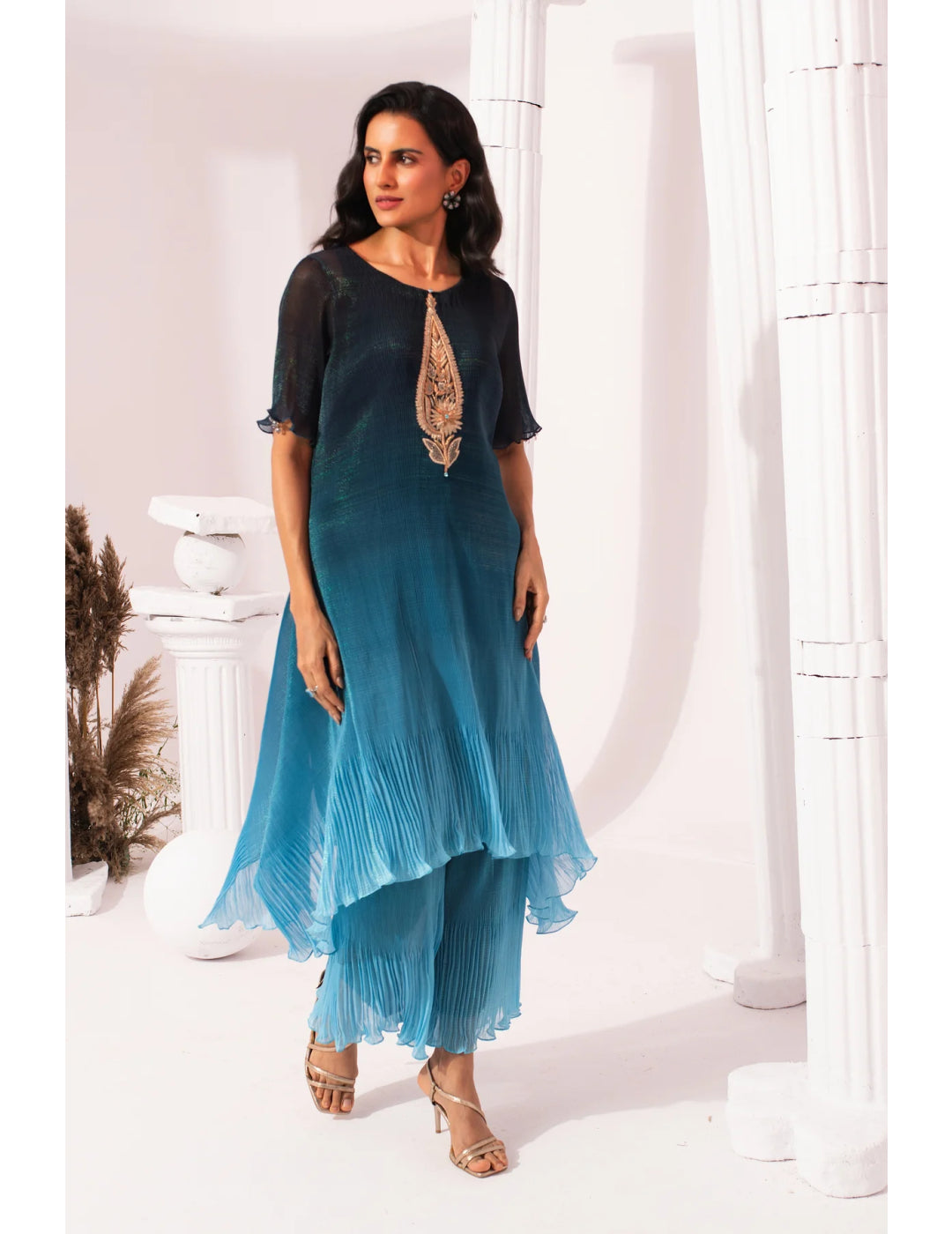 Ombre Ocean Blue Kurta Set