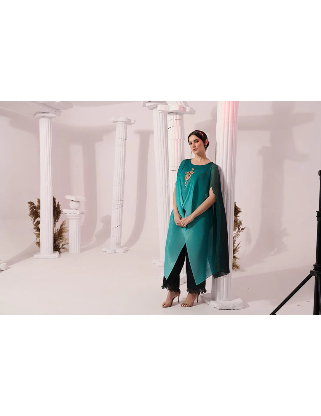 Ombre Sea Green Kaftan & Pant