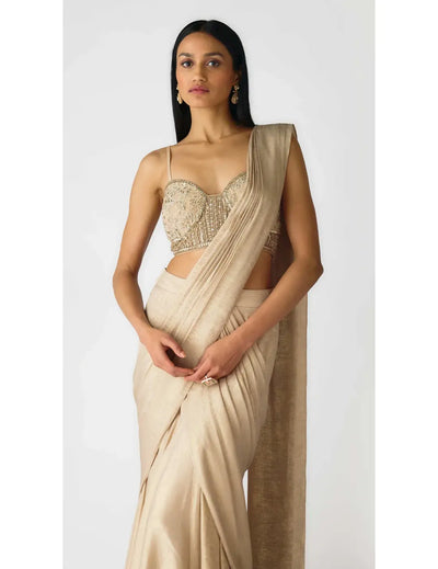 The Caped Shimmers Of Dawn Saree