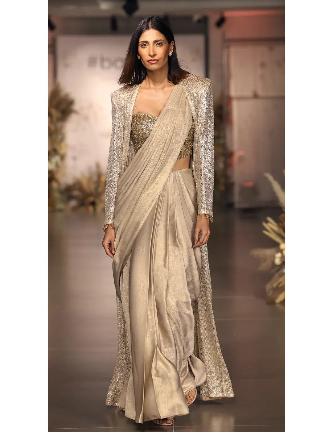 The Lunar Glow Draped Saree & Jacket