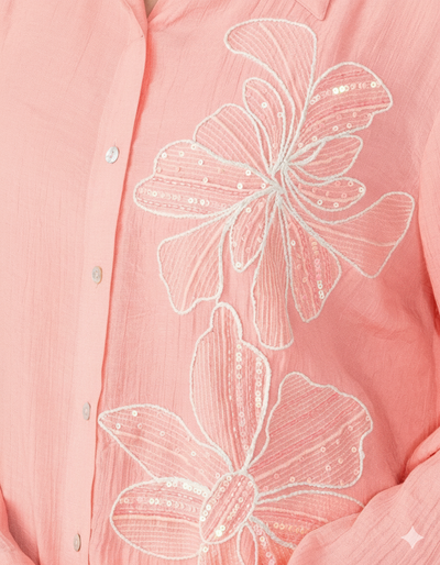 Peach Floret Crystalline Shirt