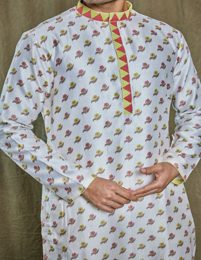Chanderi Silk Cream Kurta