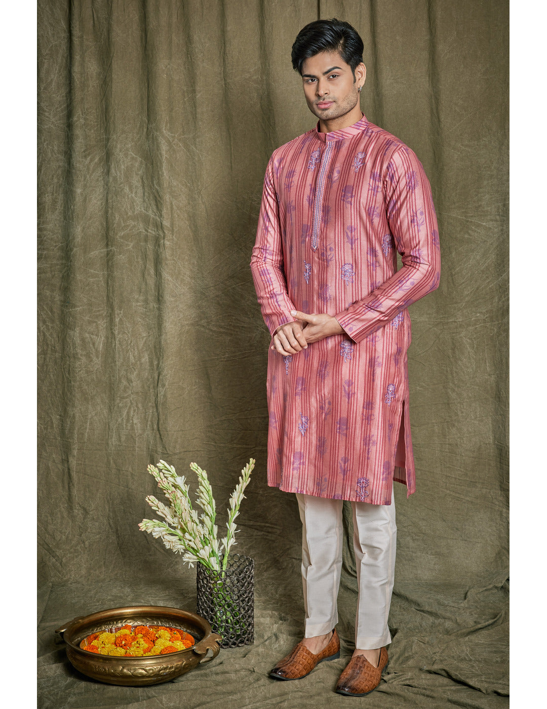 Printed Chanderi Silk Kurta