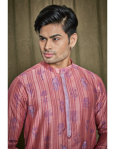 Printed Chanderi Silk Kurta