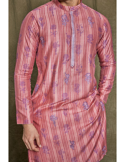 Printed Chanderi Silk Kurta