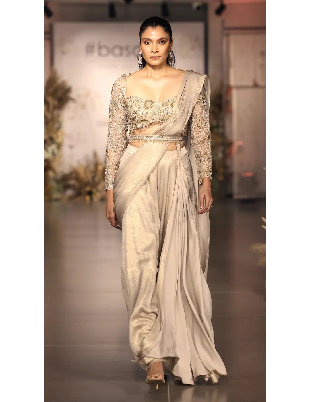 The Champagne Moonlight Draped Sharara