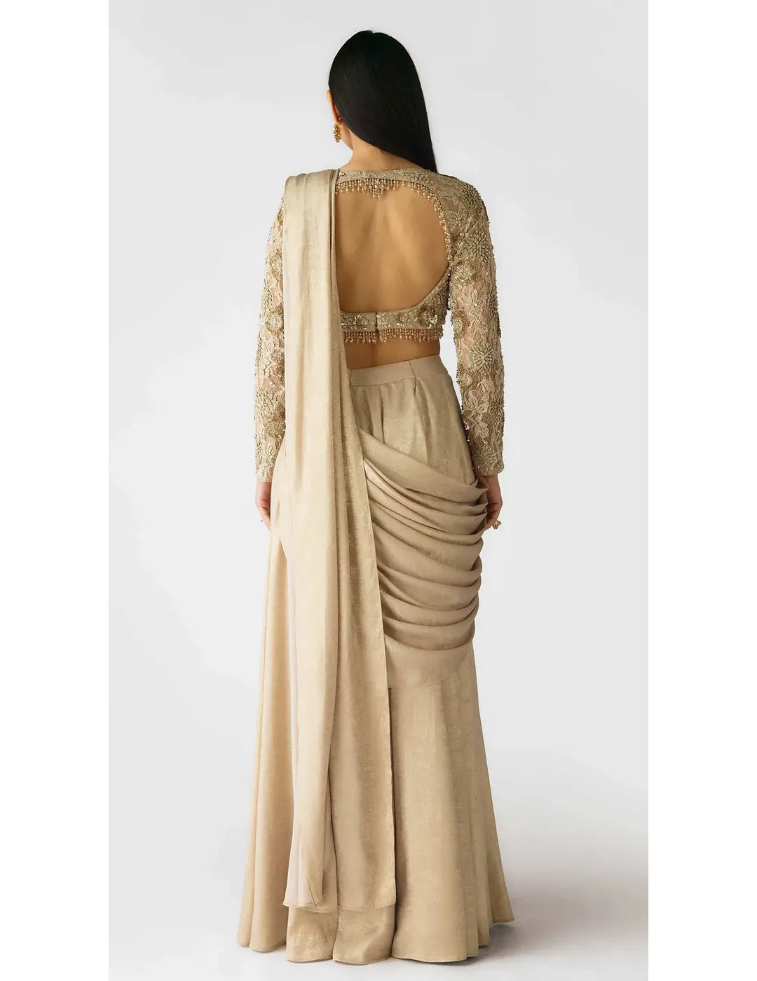 The Champagne Moonlight Draped Sharara