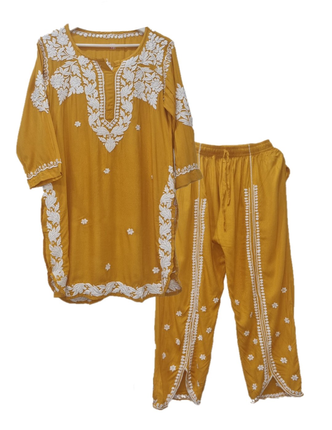 Mustard Yellow Chikankari Set