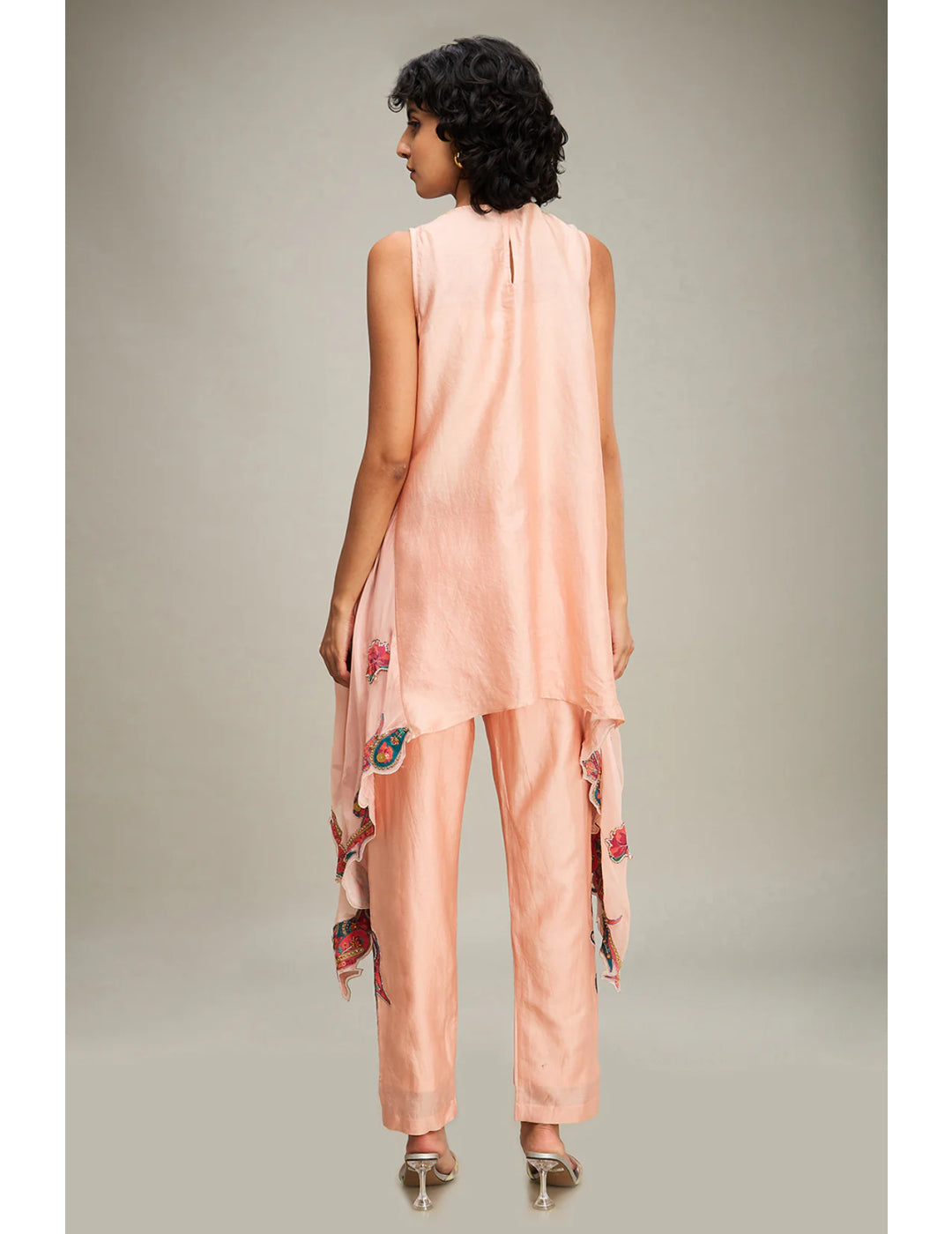 Qala Applique Asymmetric Kurta Set