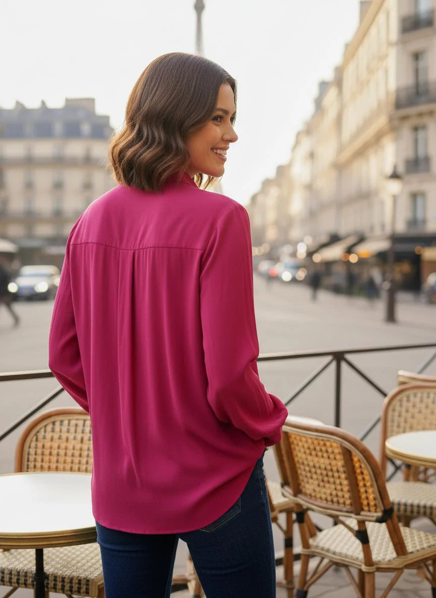 RANI SWAN YOKE PLEATED SHIRT