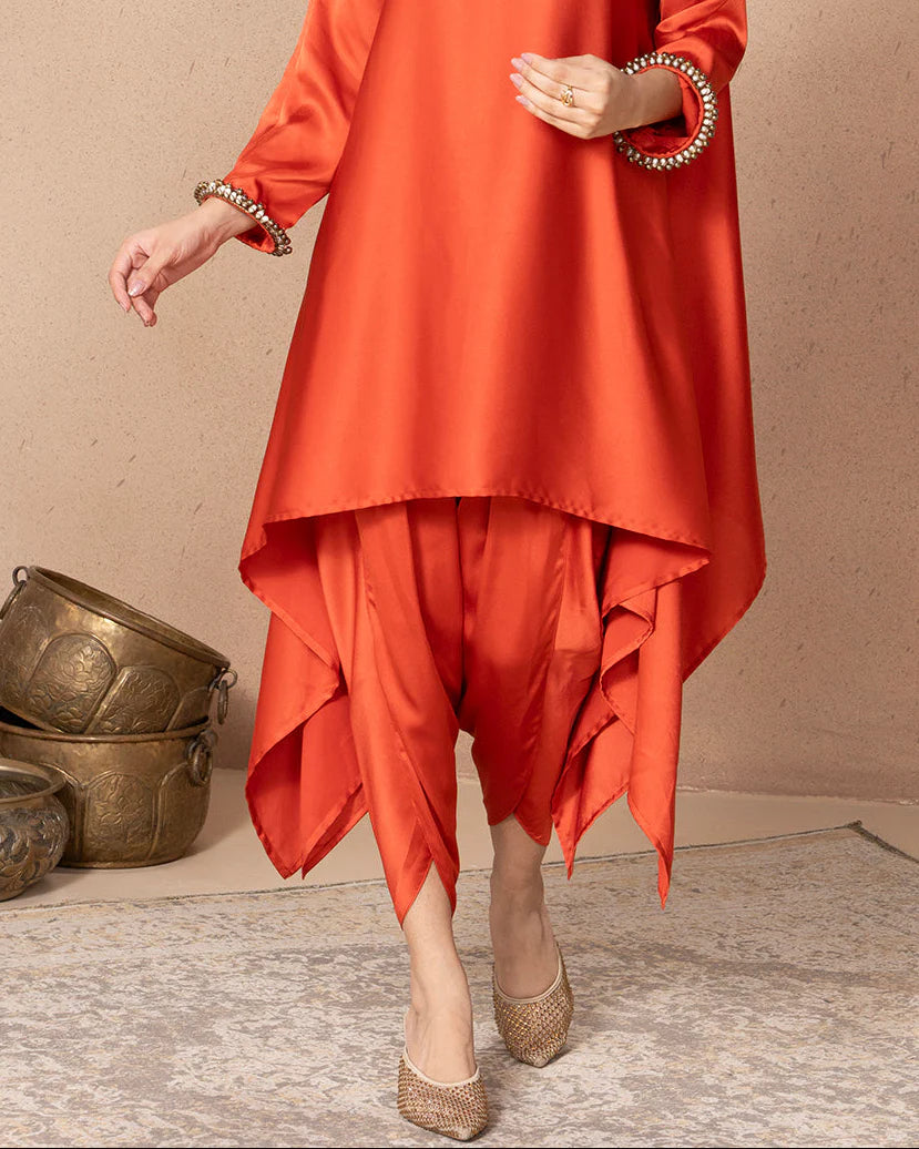 Rust Orange Zola Tulip Pants