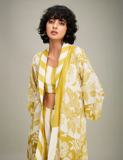 Ahyana Printed Co ord Set With Jacket