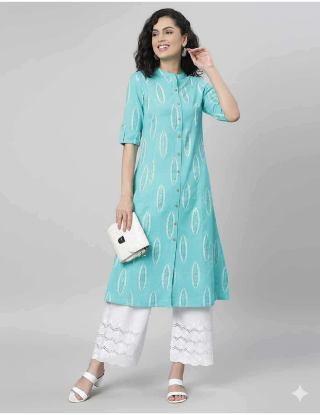 Block Print A-line Kurta