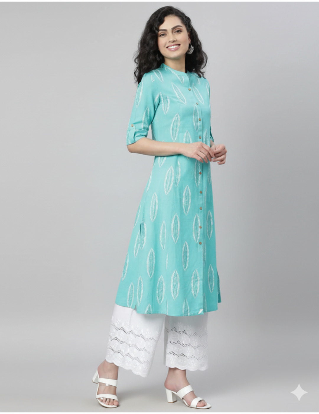 Block Print A-line Kurta