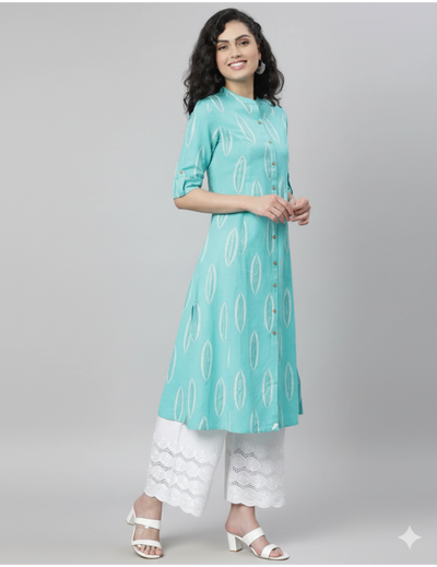 Block Print A-line Kurta
