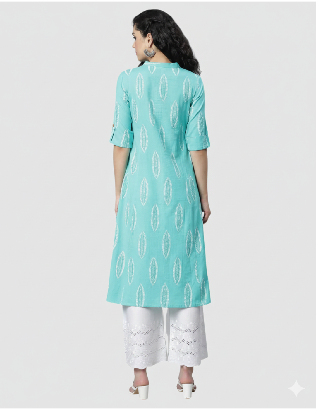 Block Print A-line Kurta