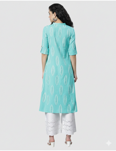 Block Print A-line Kurta