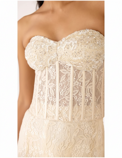 Ivory Chantilly Net Embroidered Sharara Set