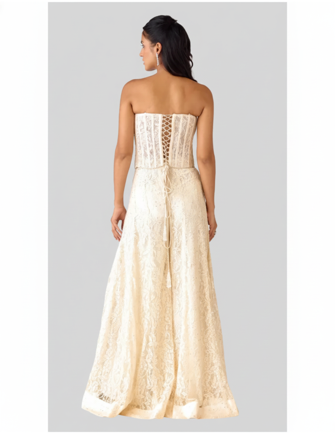 Ivory Chantilly Net Embroidered Sharara Set