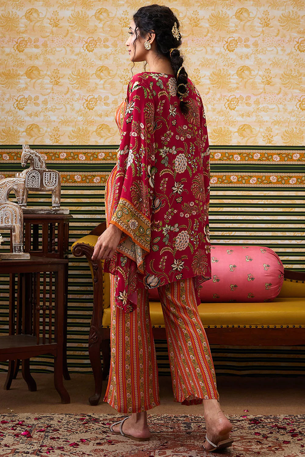 Mehr Printed Co-Or Set With Kimono Jacket