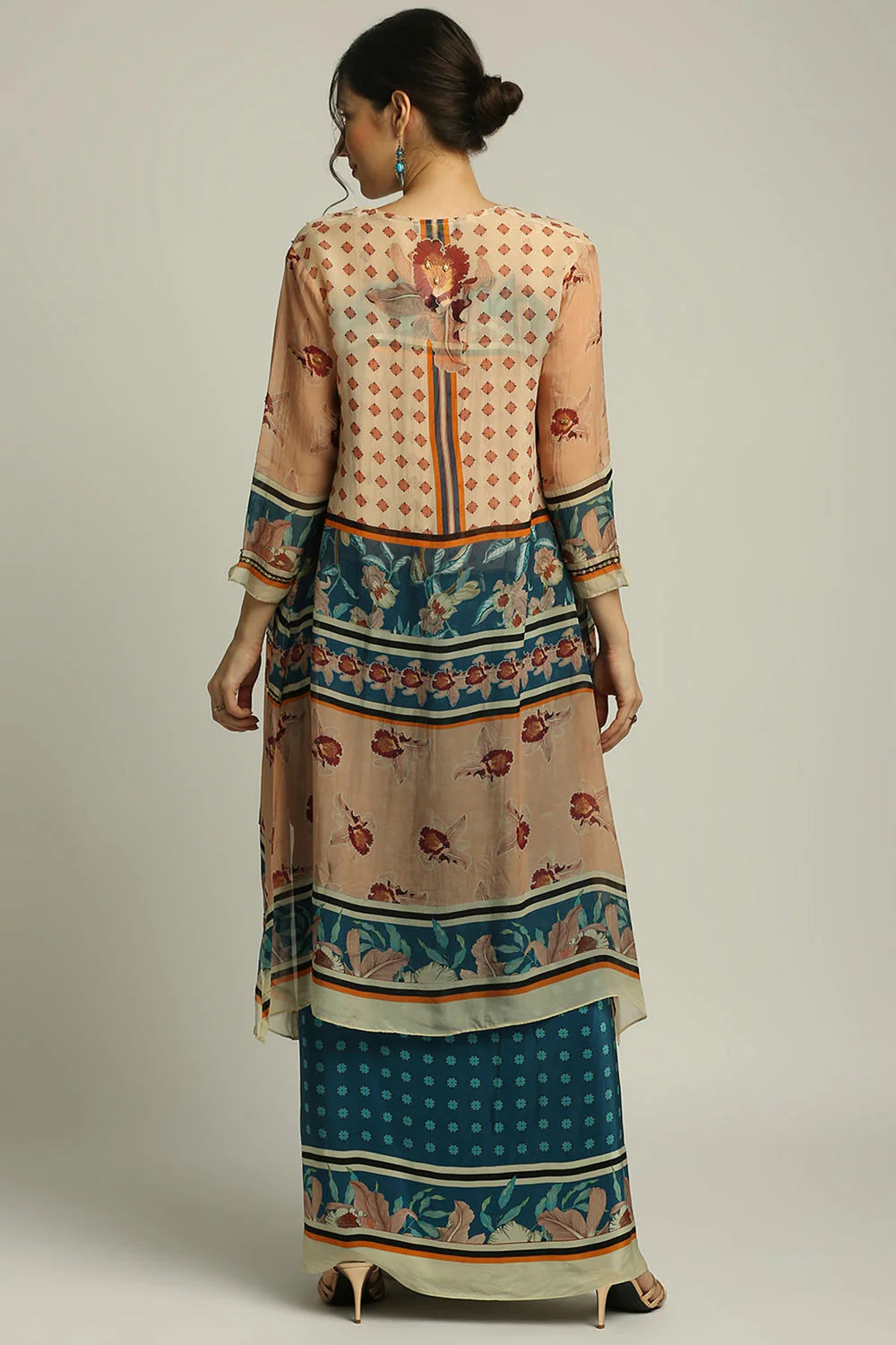 Orchid Bloom Printed Skirt Set With Jacket