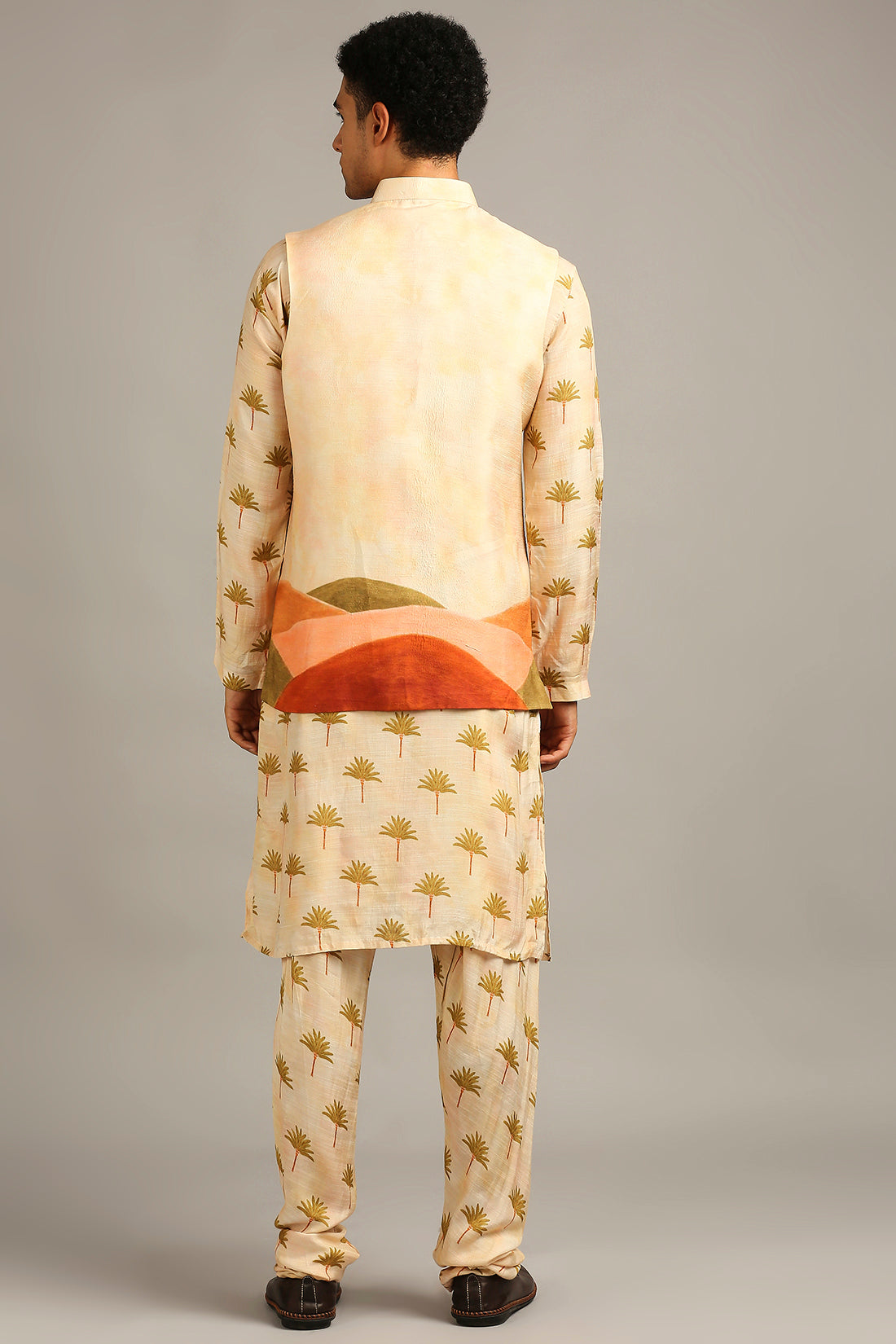 Conversational Jacket With Kurta Set