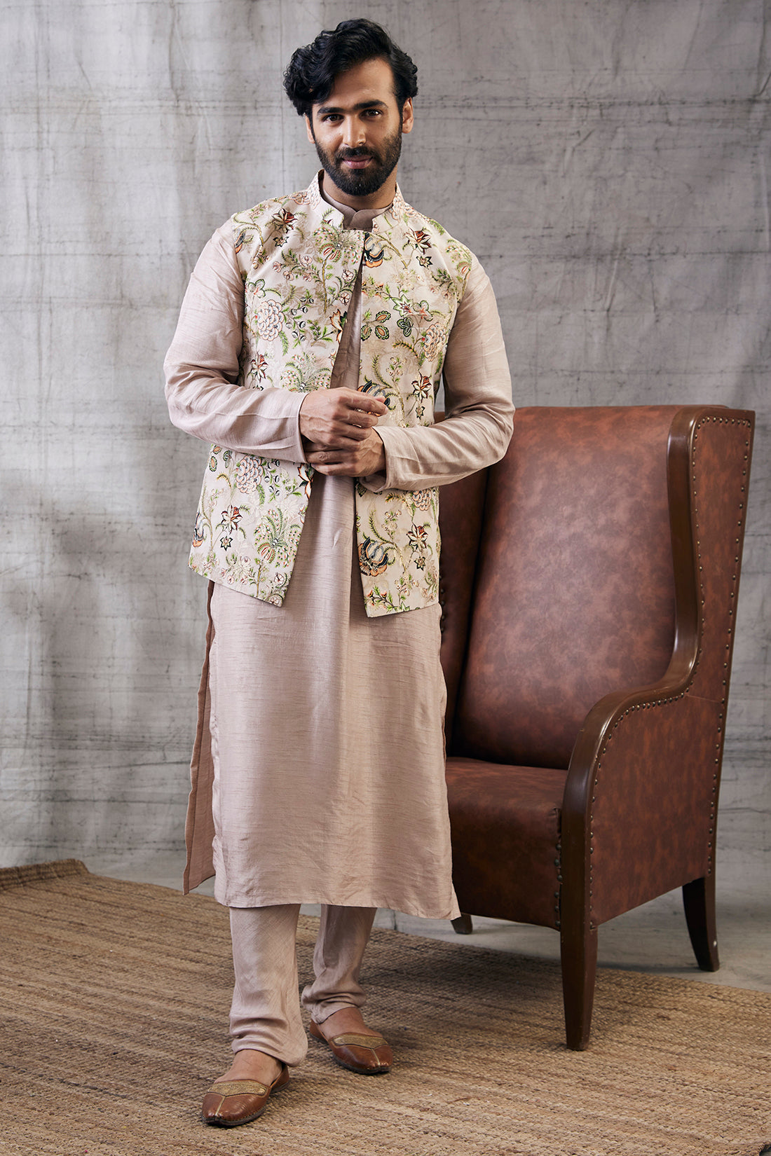 Mehr Printed Bundi With Kurta Set