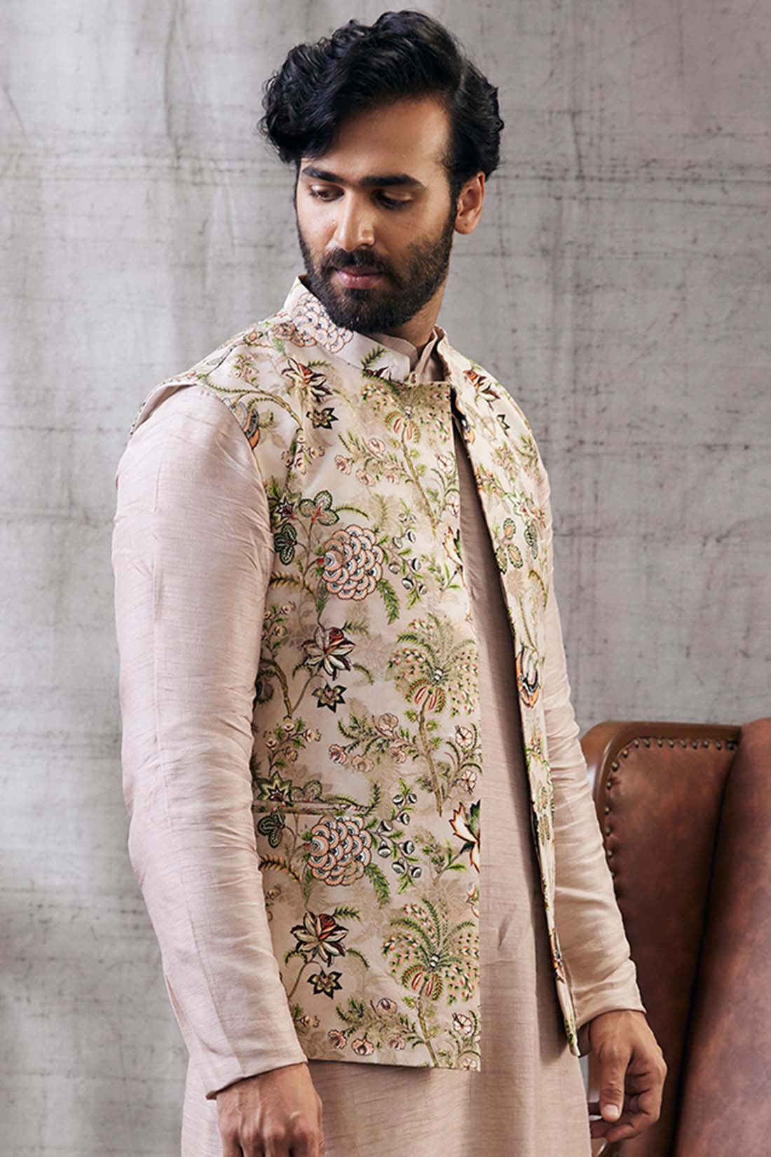 Mehr Printed Bundi With Kurta Set