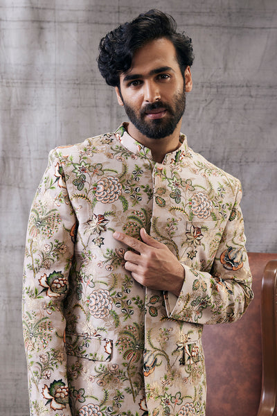 Mehr Printed Bandhgala Set