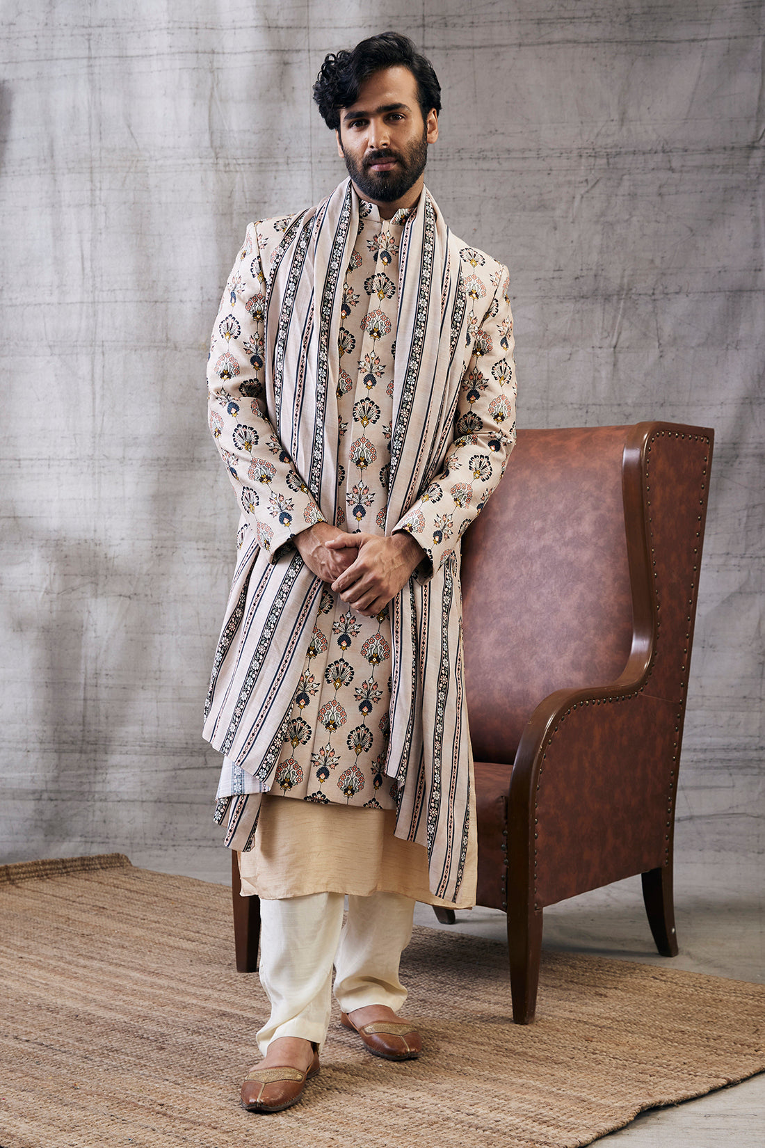 Sarouk  Printed Sherwani Set