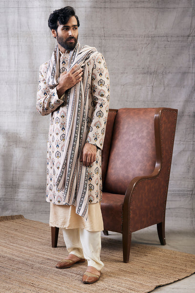 Sarouk  Printed Sherwani Set