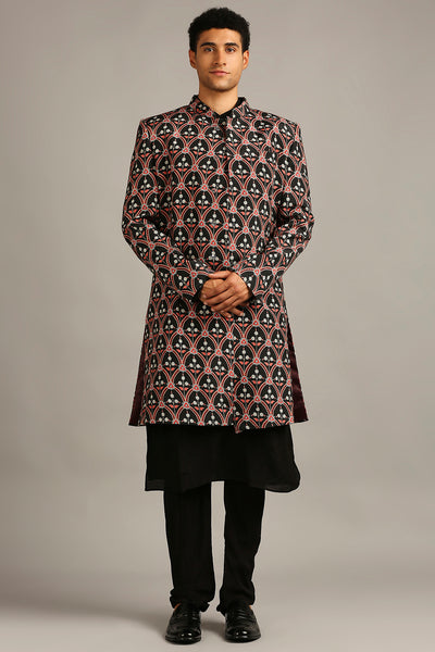 Ethnic Folklore Printed Sherwani Set