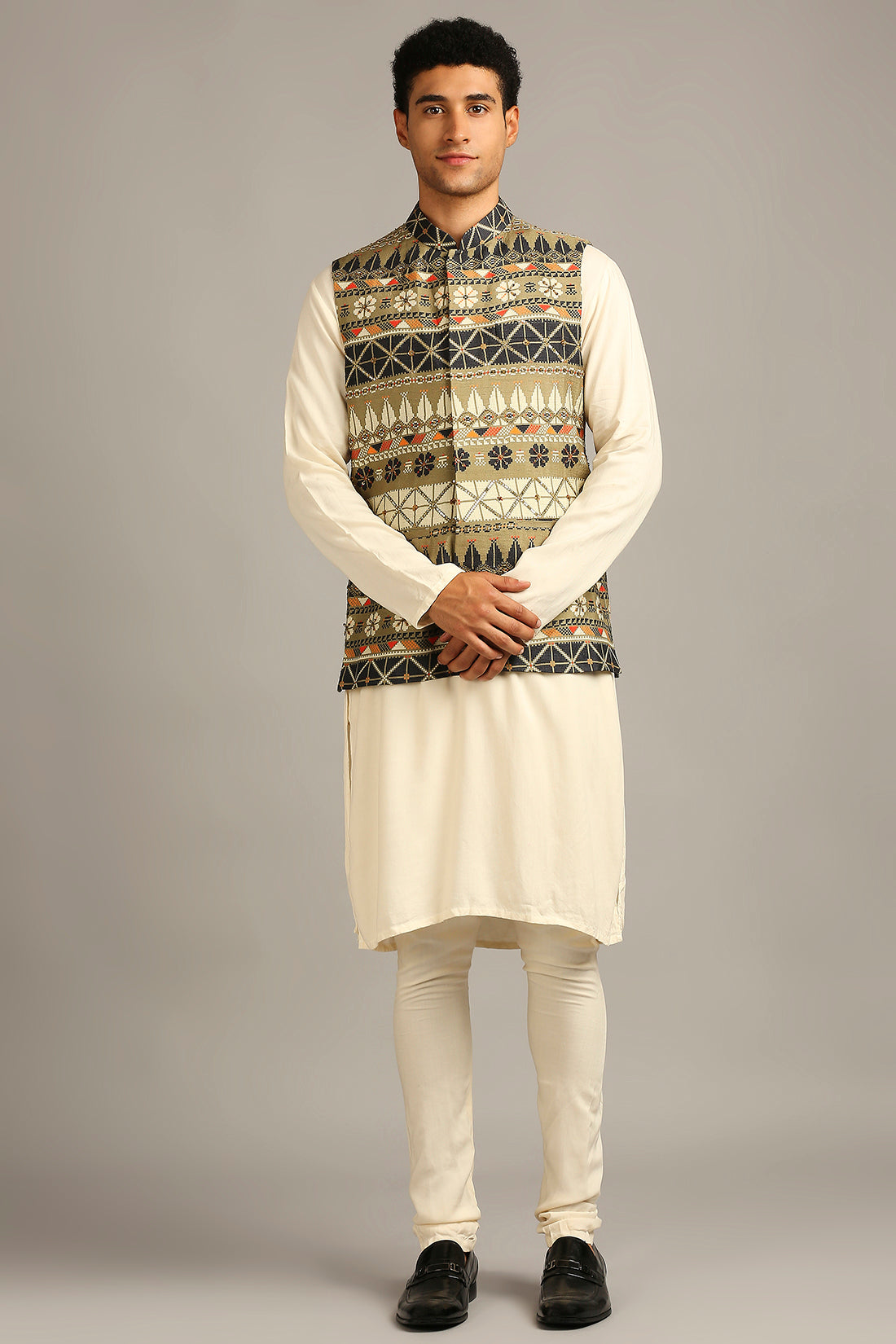 Tiraz Printed Bundi Kurta Set