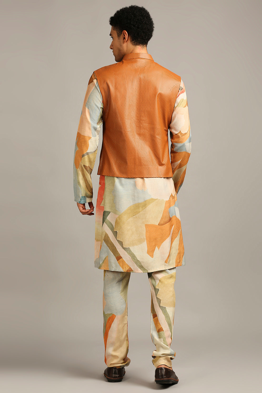 Conversational Printed Bundi Kurta Set