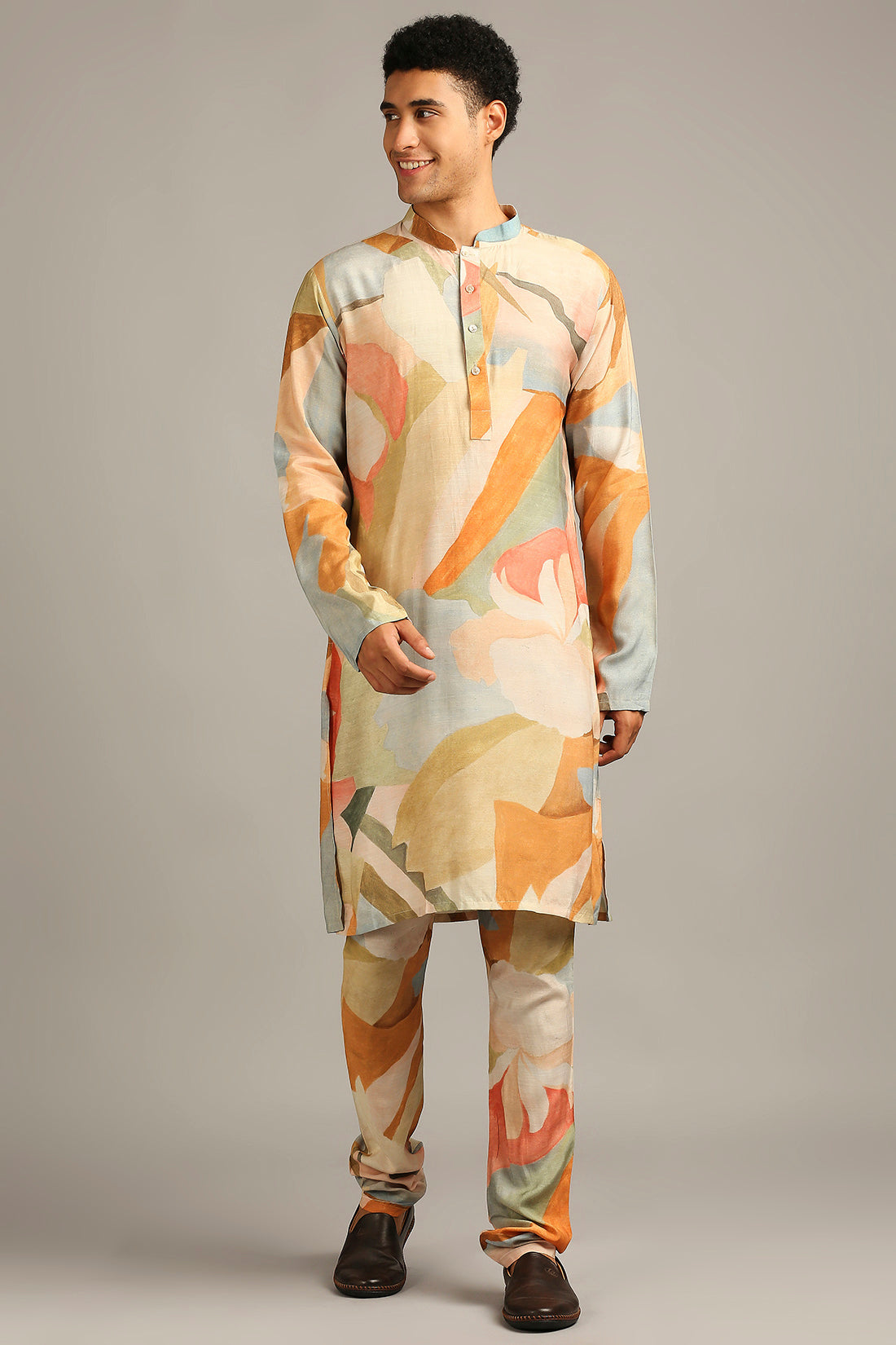 Conversational Printed Bundi Kurta Set