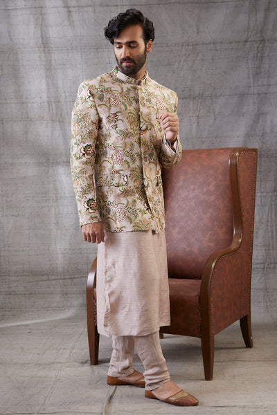 Mehr Printed Jacket With Kurta Set