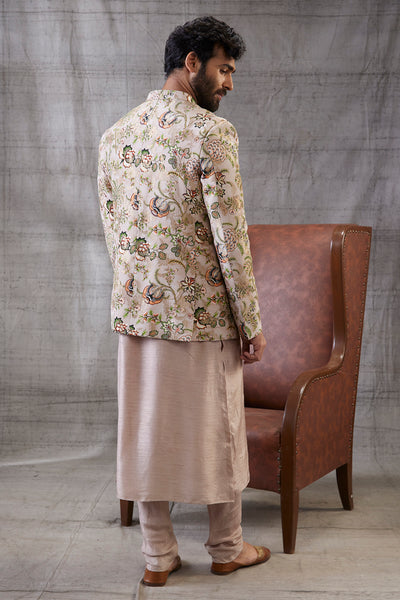 Mehr Printed Jacket With Kurta Set