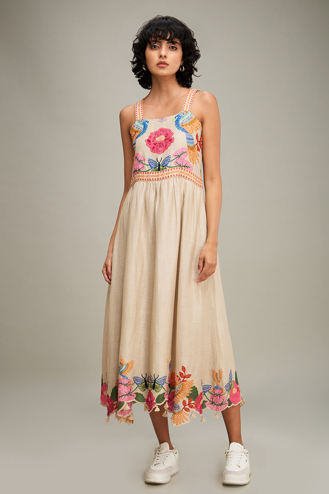 Avian canopy Embroidered Dress