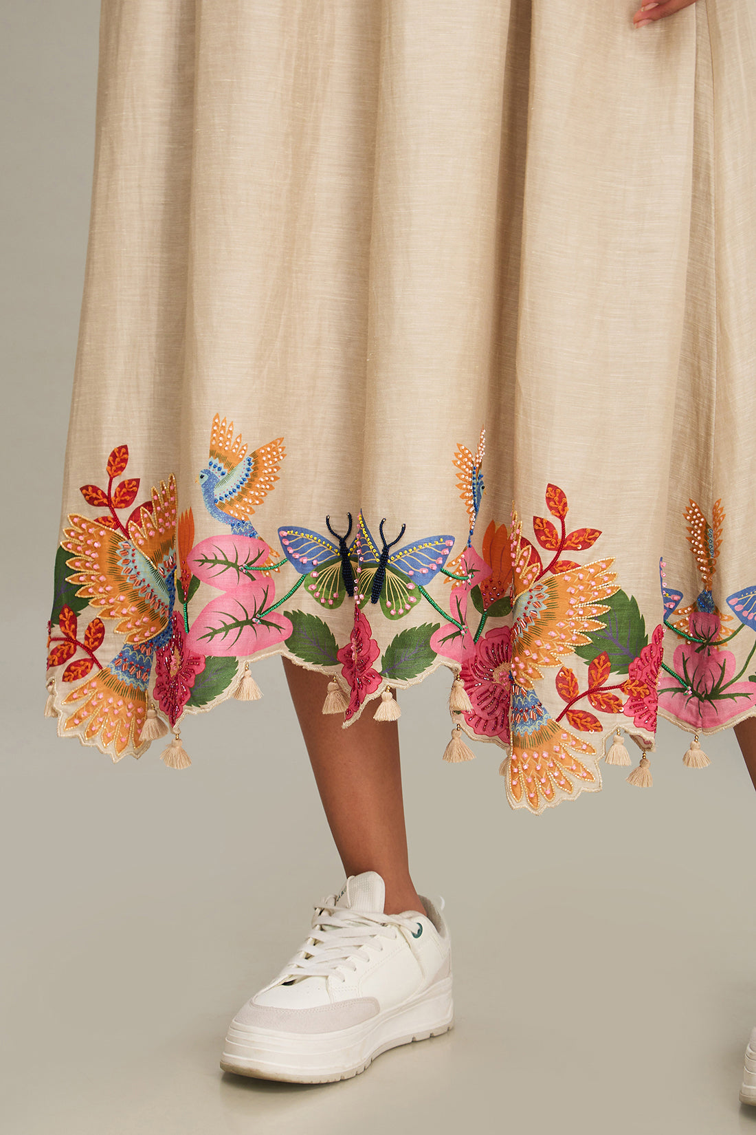 Avian canopy Embroidered Dress