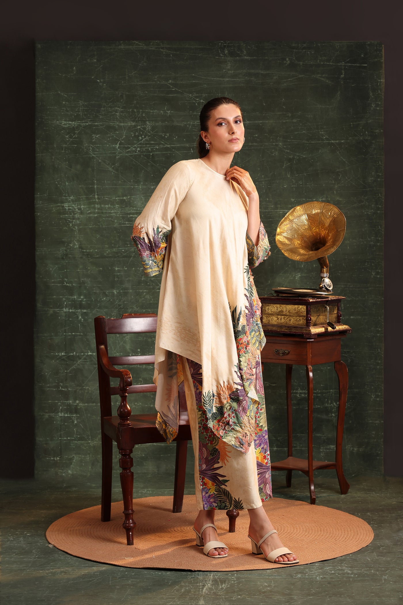 mbellished Asymmetric Kurta Set Online in Singapore