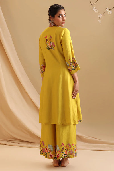 Yellow Aarani Embellished Dhoti Set